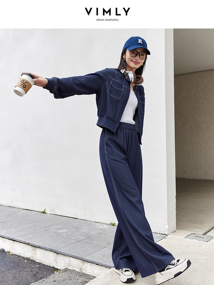 VIMLY Two Piece Women's Spring Pant Sets